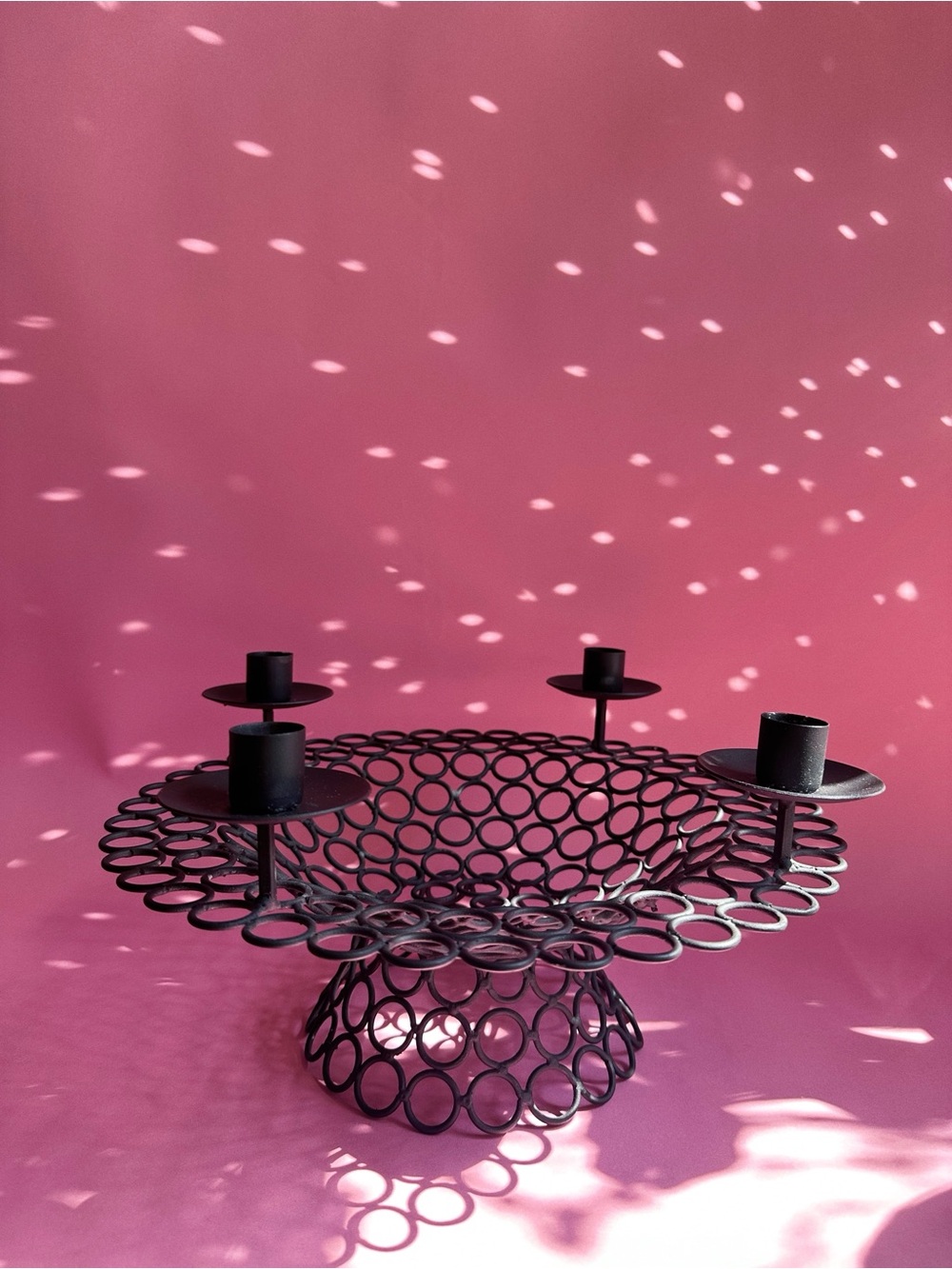 Vintage Black Metal Centerpiece Decorative Candelabra